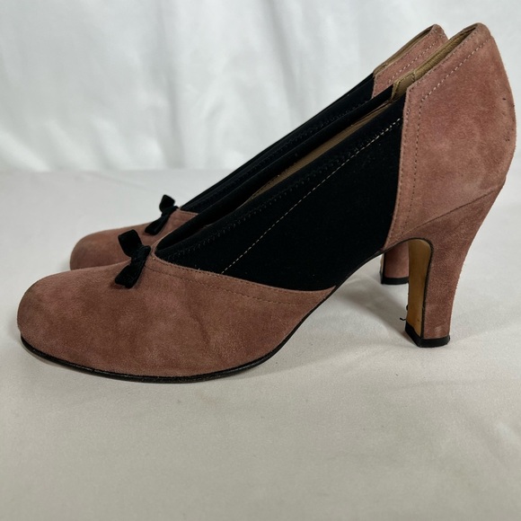 Anyi Lu Heart Suede Handmade Italy Sacchetto Italian Pumps Heels Shoes Size 39.5 - Picture 5 of 14